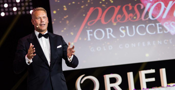 Magnus Brannstrom, CEO of Oriflame at a conference.